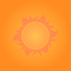 sun icon on white background, vector illustration