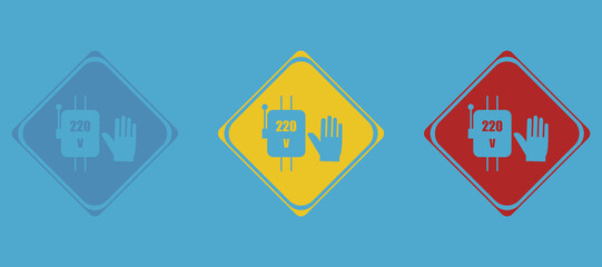 warning sign icon, safety transformer, vector illustration