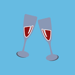 wine glass icon, vector illustration