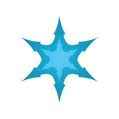 snowflake icon on a white background, vector illustration