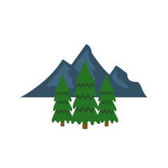 mountain and forest icon, vector illustration