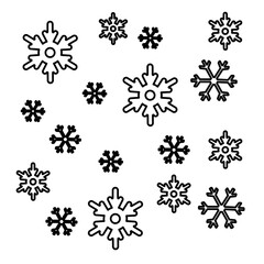 snowflake icon on a white background, vector illustration