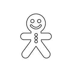 gingerbread man icon, vector illustration