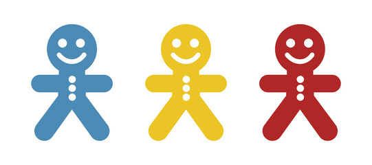 gingerbread man icon, vector illustration