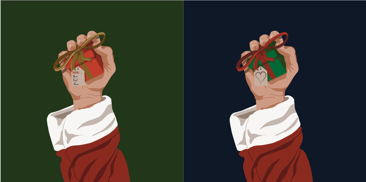 Santa Hand Grasping Gift | Santa Holding Gift