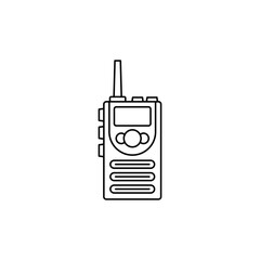 walkie talkie icon in line style icon, isolated on white background - obrazy, fototapety, plakaty