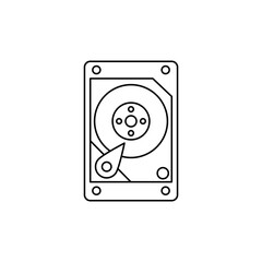 HDD drive computer storage icon in line style icon, isolated on white background