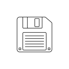Diskette, floppy icon in line style icon, isolated on white background