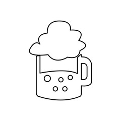 glass beer icon on white background, vector illustration