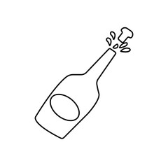 champagne bottle icon, vector illustration