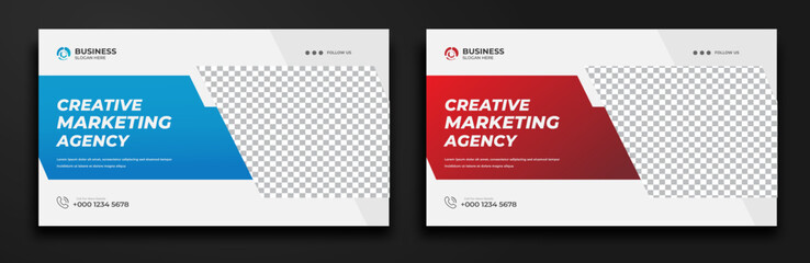 Corporate  business YouTube thumbnail or social media web banner and modern YouTube banner template	