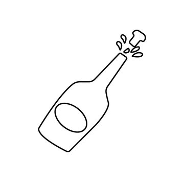 champagne bottle icon, vector illustration