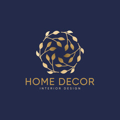 Vector templates of abstract green leaf logo designs - for medical, yoga, spa classes, beauty. Circles made with Vector leave