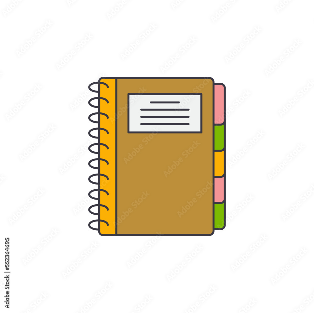 Poster notebook icon in color, isolated on white background