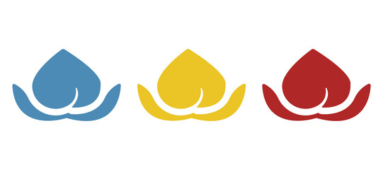 peach icon on a white background, vector illustration