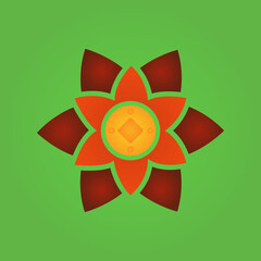 flower icon, coin, vector illustration