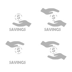hands icon, concept of saving money, vector illustration