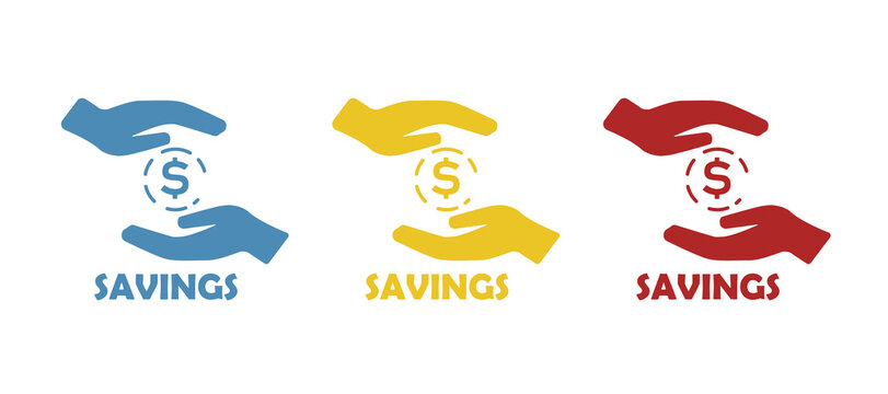 hands icon, concept of saving money, vector illustration