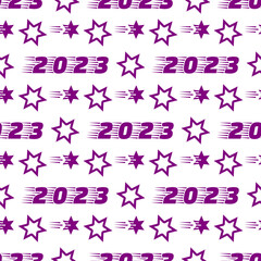 Pattern New Year 2023 Merry Christmas Holiday Star
