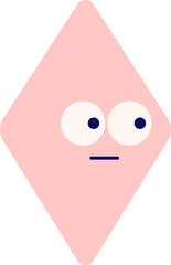 Cute cartoon rhombus flat icon Abstract geometric shapes