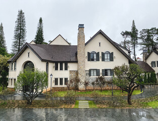 Luxury building resort at summer day