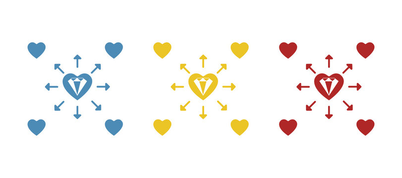heart icon, diamond, vector illustration