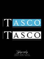 Tasco minimalist typography logo t shirt design