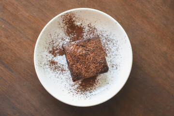 brownies on a white plate