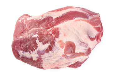 Raw pork meat isolated on white background.