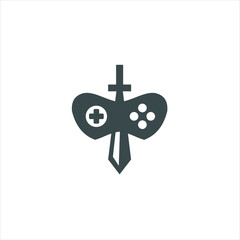 Logo game icon abstract joystick shape  For esport line art gaming logo vector on the white background.