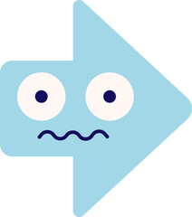 Confused cartoon cute arrow flat icon Geometric shape