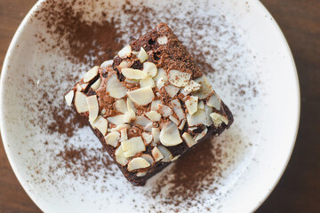 brownies on a white plate
