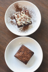 brownies on a white plate