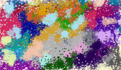digital abstract art colorful paint blotches