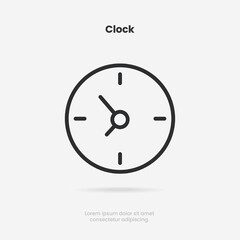 3d time and clock icon. Clock icon in trendy flat and line style isolated on background. Icons for date, time, era, duration, period, span, hour, minute, watch, timer, time keeper.