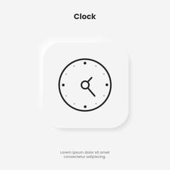 3d time and clock icon. Clock icon in trendy flat and line style isolated on background. Icons for date, time, era, duration, period, span, hour, minute, watch, timer, time keeper.