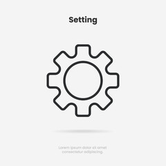 Setting icon vector. Tools, cog, gear sign isolated on white background. Help options account concept. Trendy Flat style for graphic design. Icons for adjustment, gauge, tune, test.