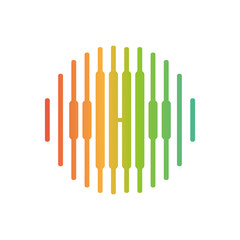 artificial intelligence logo vector design, brain, abstract music