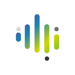 up and down bar graph logo vector design