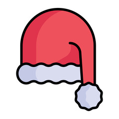 Santa cap vector icon in trendy style