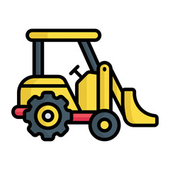 A perfect design icon of excavator in modern trendy style