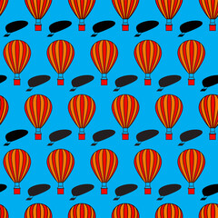 Textile pattern balloons in blue background