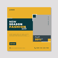 Man modern fashion social media post template in vector