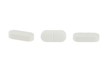 white pills isolated from background