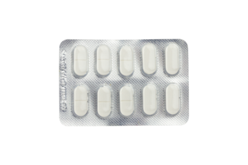 Blister pack of pills isolated from background