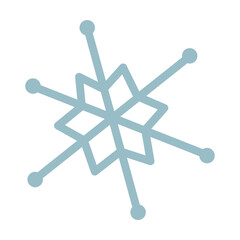 Cartoon snowflake isolated on white. National culture symbol of Finland. Vector illustration of Finnish traditional. Scandinavia concept