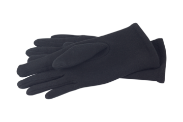 women's winter gloves, black gloves isolated from the background