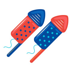 new year fireworks in vector illustration