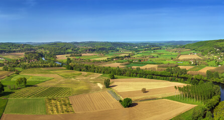Fototapeta na wymiar Valley of Dordogne river, France