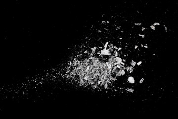 Wood ash on a black background.